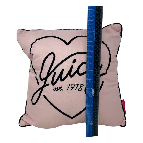 Juicy Couture Pink Throw Pillow Heart Home Decor Accent Logo Baddie Coquette Y2K - Picture 12 of 15